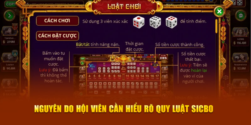 Nguyên do hội viên cần hiểu rõ quy luật Sicbo